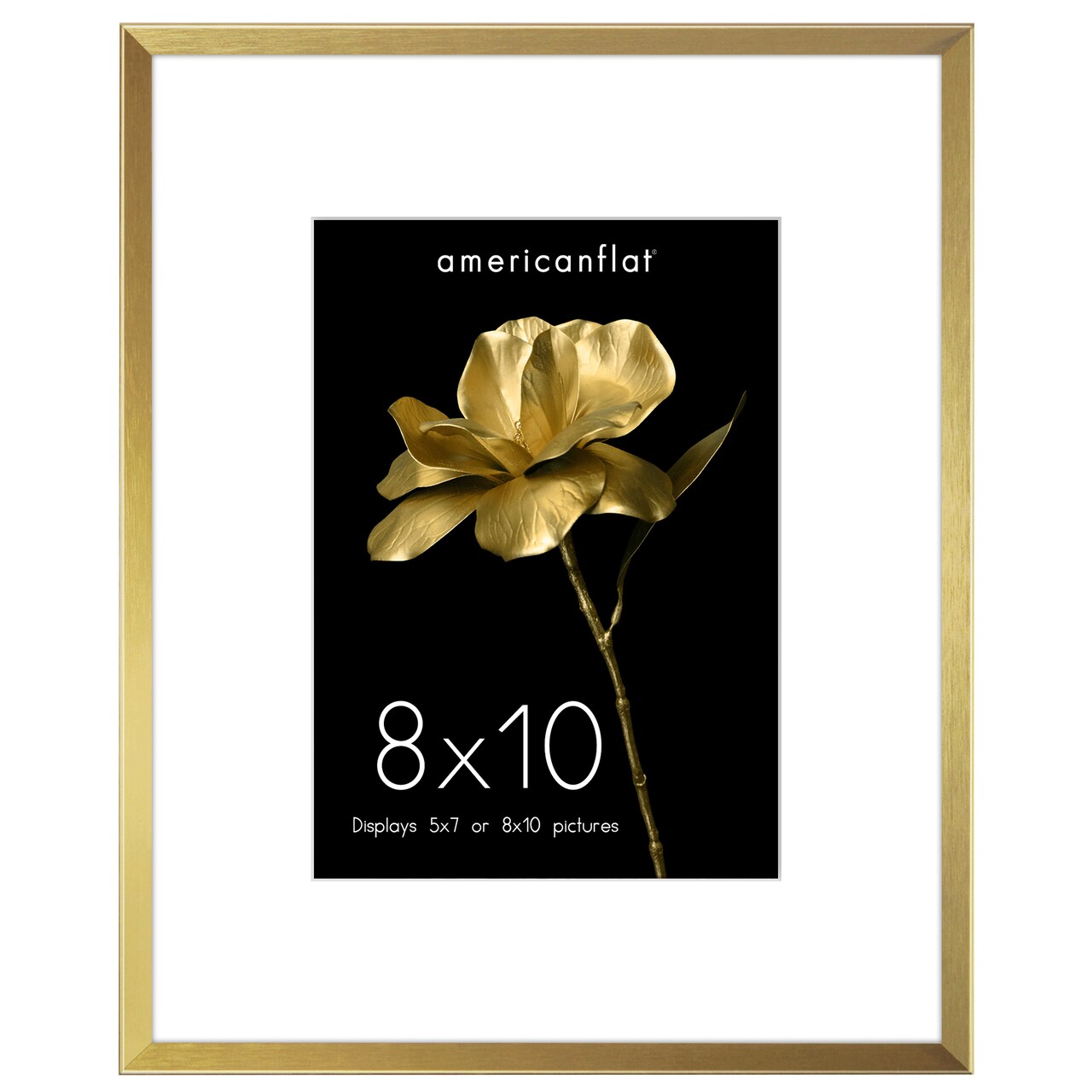 Americanflat Aluminum Picture Frame with Mat - Metal Photo Frame - Black Metal Molding Frame - Shatter Resistant Glass - Hanging Hardware